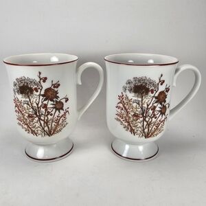 Vintage (Set of 2 ) Fanci Floral Collection Mugs by Bramble